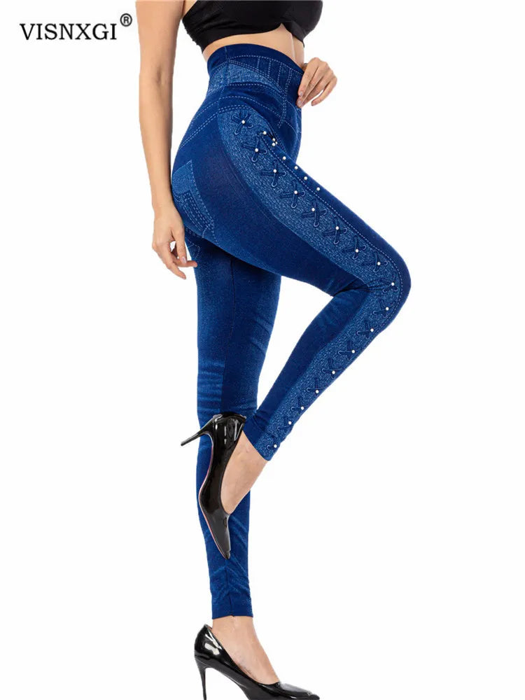 Women Jegging Jeans Genie Slim Fashion Jeggings Gym Leggings Fake Pockets  Woman Fitness Pants at Rs 2025.34